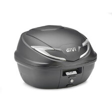 GIVI MONOLOCK HORNÝ PLASTOVÝ KUFOR ČIERNY SO STRIEBORNÝMI ODRAZKAMI B39NT