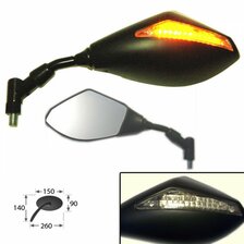 HS MOTO SPÄTNÉ ZRKADLO S LED SMEROVKOU