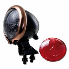 HS MOTO LED BRZDOVÉ SVETLO ''BATES STYLE'' ČIERNE S MEDENÝM LEMOM