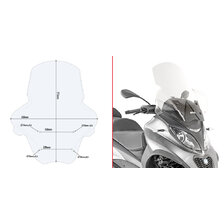 GIVI PLEXI MP3 350-400-500 SPORT/BUSINESS (18-21) D5613ST