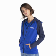YAMAHA DÁMSKA MIKINA NA ZIPS S KAPUCŇOU PADDOCK BLUE