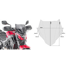 GIVI PLEXI HONDA CB500F (19-23)/CF MOTO 650 NK (21-23)/KAWASAKI Z 900 (20-23) 1176A