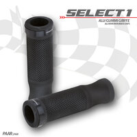 HS MOTO GUMOVÉ GRIPY SELECT1 ČIERNY PRSTEŇ 22 MM