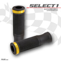 HS MOTO GUMOVÉ GRIPY SELECT1 ZLATÝ PRSTEŇ 22 MM