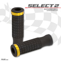 HS MOTO GUMOVÉ GRIPY SELECT2 ZLATÝ PRSTEŇ 22 MM