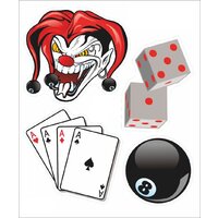 QUATTROERRE NÁLEPKA JOKER KARTY KOCKY BILIARD