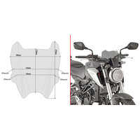GIVI PLEXI ŠTÍT ZATMAVENÝ HONDA CB 125 R (18-23) / 300 R (18-23) A1164