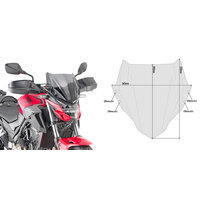 GIVI PLEXI HONDA CB500F (19-23)/CF MOTO 650 NK (21-23)/KAWASAKI Z 900 (20-23) 1176A