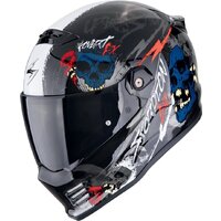 SCORPION PRILBA COVERT FX SKULLZ BLACK-GREY-RED